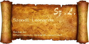 Szondi Leonarda névjegykártya